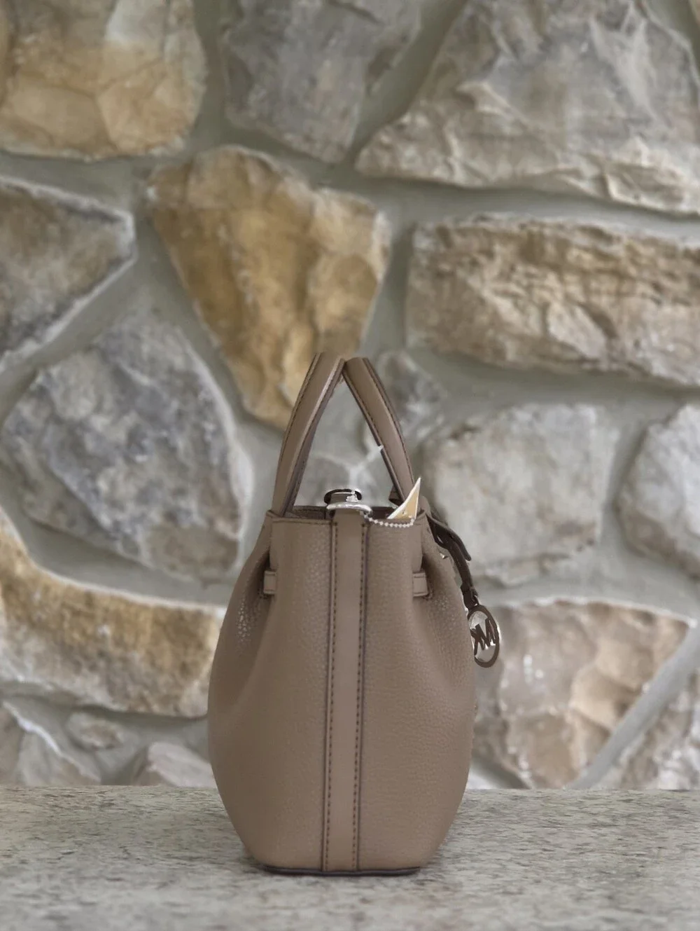 Michael Kors Carson Small Brown Crossbody Satchel